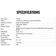 Load image into Gallery viewer, Eunorau R1 8000W Off-Road Electric Dirt Bike – 72V 35Ah