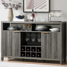 Load image into Gallery viewer, Bar Cabinet with Wine Rack, Wine Bar Buffet Cabinet with Storage, Liquor Bar Buffet Sideboard, Midnight Oak