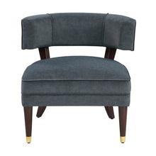 Load image into Gallery viewer, Dark Gray Velvet Barrel Accent Chair – Modern Luxury Lounge Seating