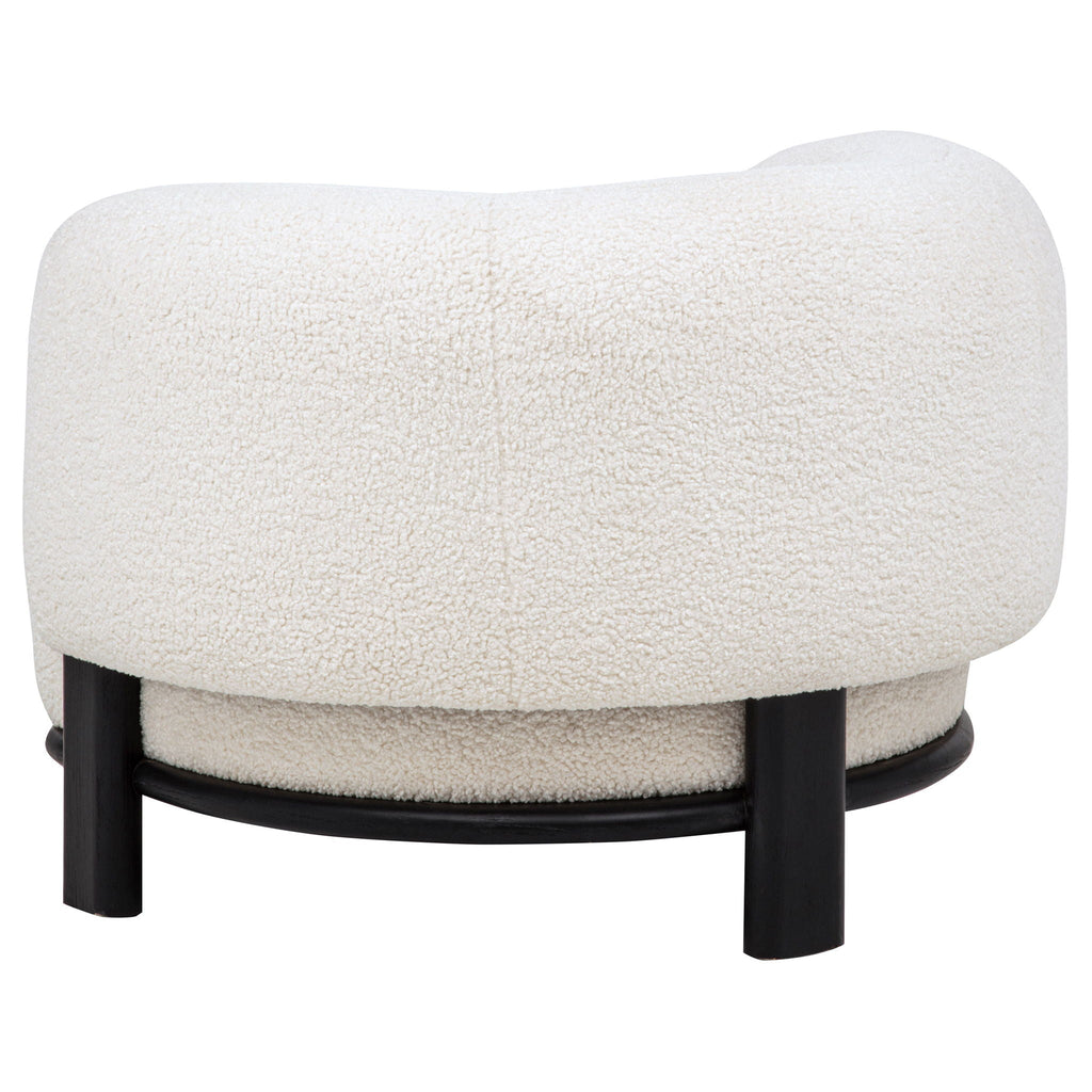 Lawler Bouclé Barrel Back Accent Chair – Ivory & Black