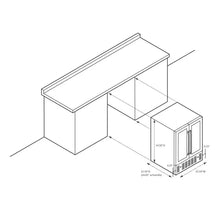 Load image into Gallery viewer, 24 In.18 Bottles 60 Cans Built-In Dual Zone Beverage and Wine Cooler in Black Stainless Steel with French Doors and Lock