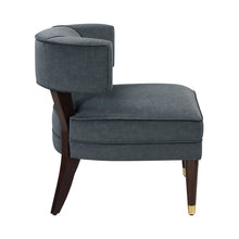 Load image into Gallery viewer, Dark Gray Velvet Barrel Accent Chair – Modern Luxury Lounge Seating