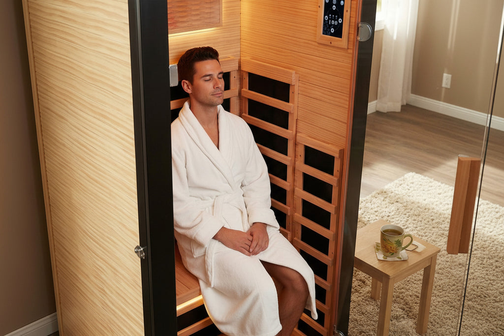 Thermora™ Single-Person American White Oak Infrared Sauna Cabin