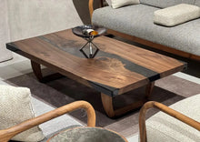 Load image into Gallery viewer, Resin Coffee Table With Walnut Legs