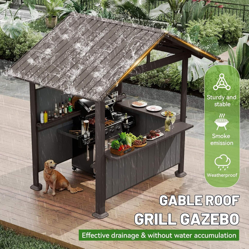 Alora Heavy-Duty Gable Roof Hardtop Grill Gazebo