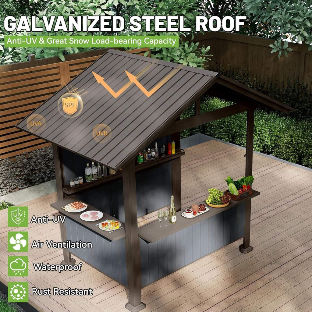Alora Heavy-Duty Gable Roof Hardtop Grill Gazebo