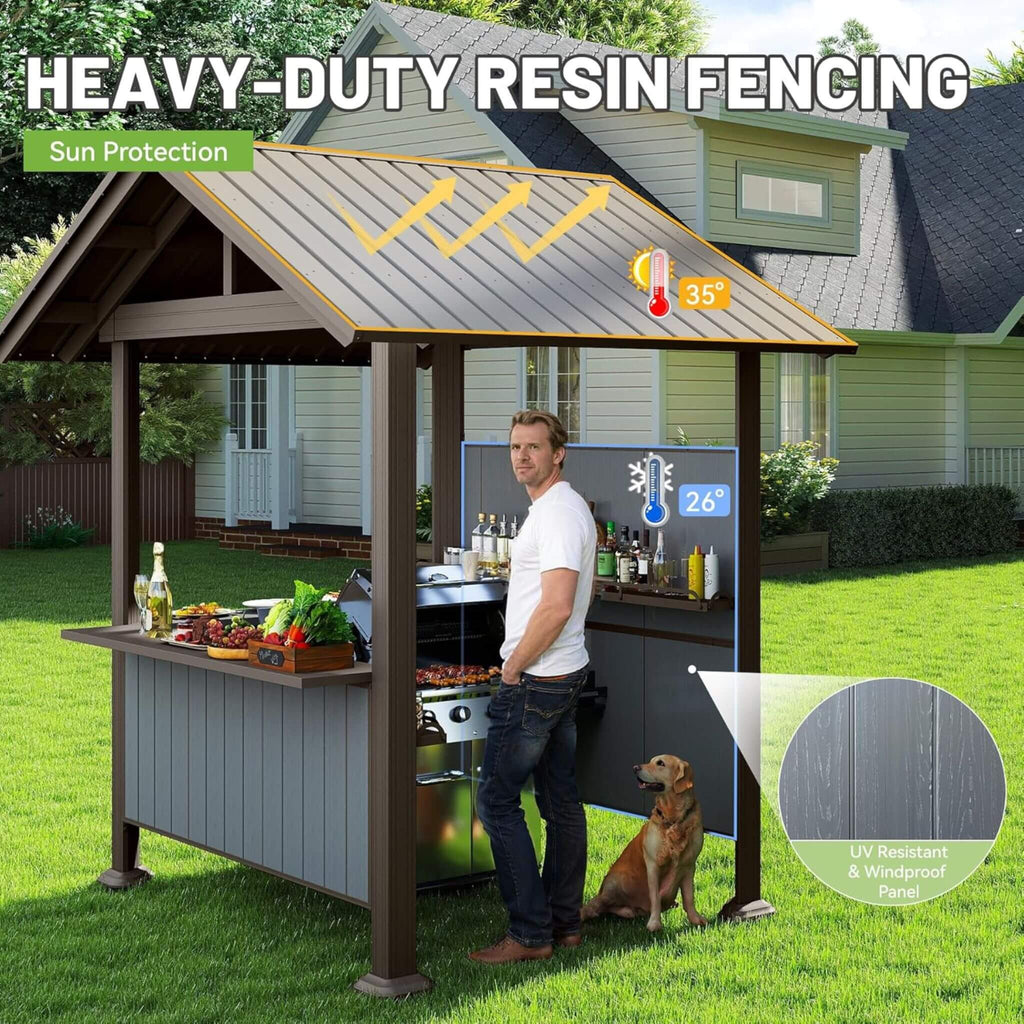 Alora Heavy-Duty Gable Roof Hardtop Grill Gazebo