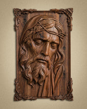 Load image into Gallery viewer, Hand-Carved Jesus Relief