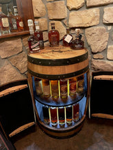 Load image into Gallery viewer, Bourbon Barrel Cabinet made from a real Buffalo Trace barrel