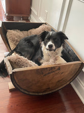 Load image into Gallery viewer, Whiskey Barrel Dog Bed- Josie approved!