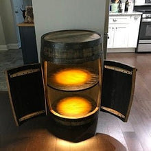 Load image into Gallery viewer, Bourbon Barrel Cabinet made from a real Buffalo Trace barrel