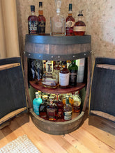 Load image into Gallery viewer, Bourbon Barrel Cabinet made from a real Buffalo Trace barrel