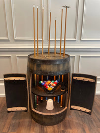 Whiskey Barrel Pool/Billiards Cabinet