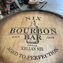 Load image into Gallery viewer, Bourbon Barrel Cabinet with multicolor LED's -engraving available
