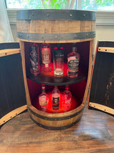 Load image into Gallery viewer, Bourbon Barrel Cabinet with multicolor LED's -engraving available