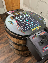 Whiskey Barrel Arcade Table – 60 Classic Games