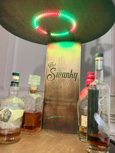 Load image into Gallery viewer, Motorized Pop Up Bourbon Barrel Cabinet.  Remote control &amp; LED lighting.  Works with Alexa and Google Home. Custom engraving available.