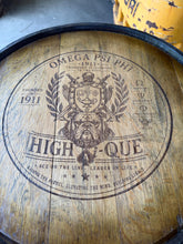 Load image into Gallery viewer, Motorized Pop Up Bourbon Barrel Cabinet.  Remote control &amp; LED lighting.  Works with Alexa and Google Home. Custom engraving available.