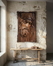 Load image into Gallery viewer, Hand-Carved Jesus Relief