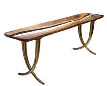 Load image into Gallery viewer, Epoxy Resin Sofa &amp; Console table made of Walnut wood | Ivory Collection