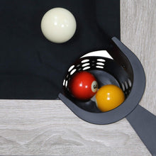 Load image into Gallery viewer, 84-Inch Rustic Gray Pool Table with X-Legs &amp; Accessories