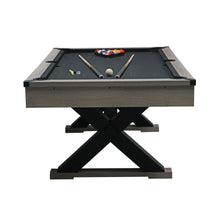 Load image into Gallery viewer, 84-Inch Rustic Gray Pool Table – X-Leg Design