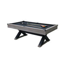 Load image into Gallery viewer, 84-Inch Rustic Gray Pool Table – X-Leg Design