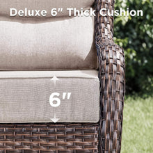 Load image into Gallery viewer, Luxury 8-Piece Outdoor Wicker Patio Furniture Set with Fire Pit Table