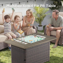 Load image into Gallery viewer, Luxury 8-Piece Outdoor Wicker Patio Furniture Set with Fire Pit Table