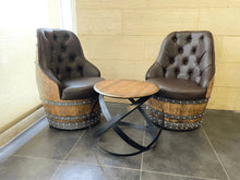 Load image into Gallery viewer, Luxury Whiskey &amp; Wine Barrel Captain Chair with Hidden Safe (October Pre-Order)