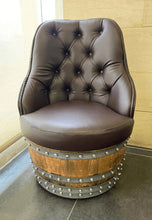 Load image into Gallery viewer, Luxury Whiskey &amp; Wine Barrel Captain Chair with Hidden Safe (October Pre-Order)