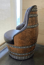 Load image into Gallery viewer, Luxury Whiskey &amp; Wine Barrel Captain Chair with Hidden Safe (October Pre-Order)