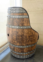Load image into Gallery viewer, Luxury Whiskey &amp; Wine Barrel Captain Chair — Memory Foam, Brown Upholstery (October Pre-Order)