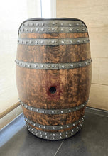 Load image into Gallery viewer, Luxury Whiskey &amp; Wine Barrel Captain Chair — Memory Foam, Brown Upholstery (October Pre-Order)