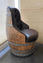 Load image into Gallery viewer, Luxury Whiskey &amp; Wine Barrel Captain Chair Corner Set — Two Chairs &amp; Corner Table (October Pre-Order)