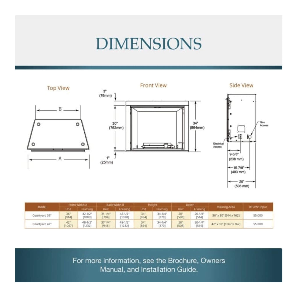 Majestic Courtyard 42" Traditional Outdoor Gas Fireplace