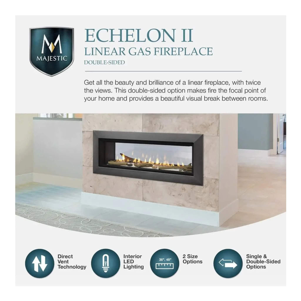 Majestic Echelon II 48" See-Through Direct Vent Gas Fireplace