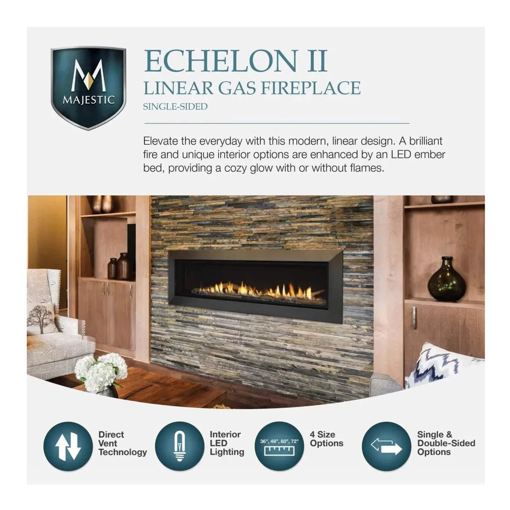 Majestic Echelon II 48" See-Through Direct Vent Gas Fireplace