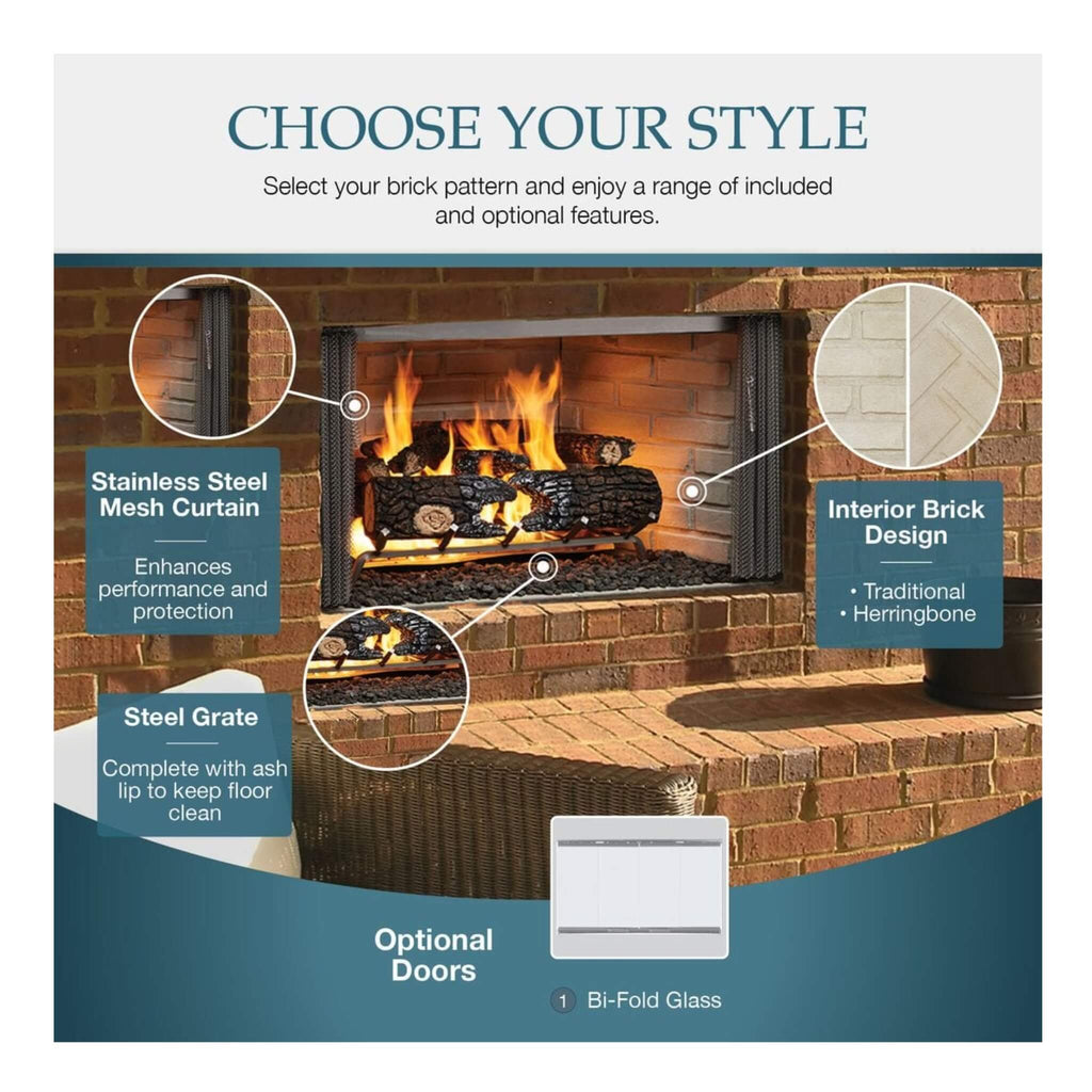 Majestic Villawood 42” Outdoor Wood-Burning Fireplace