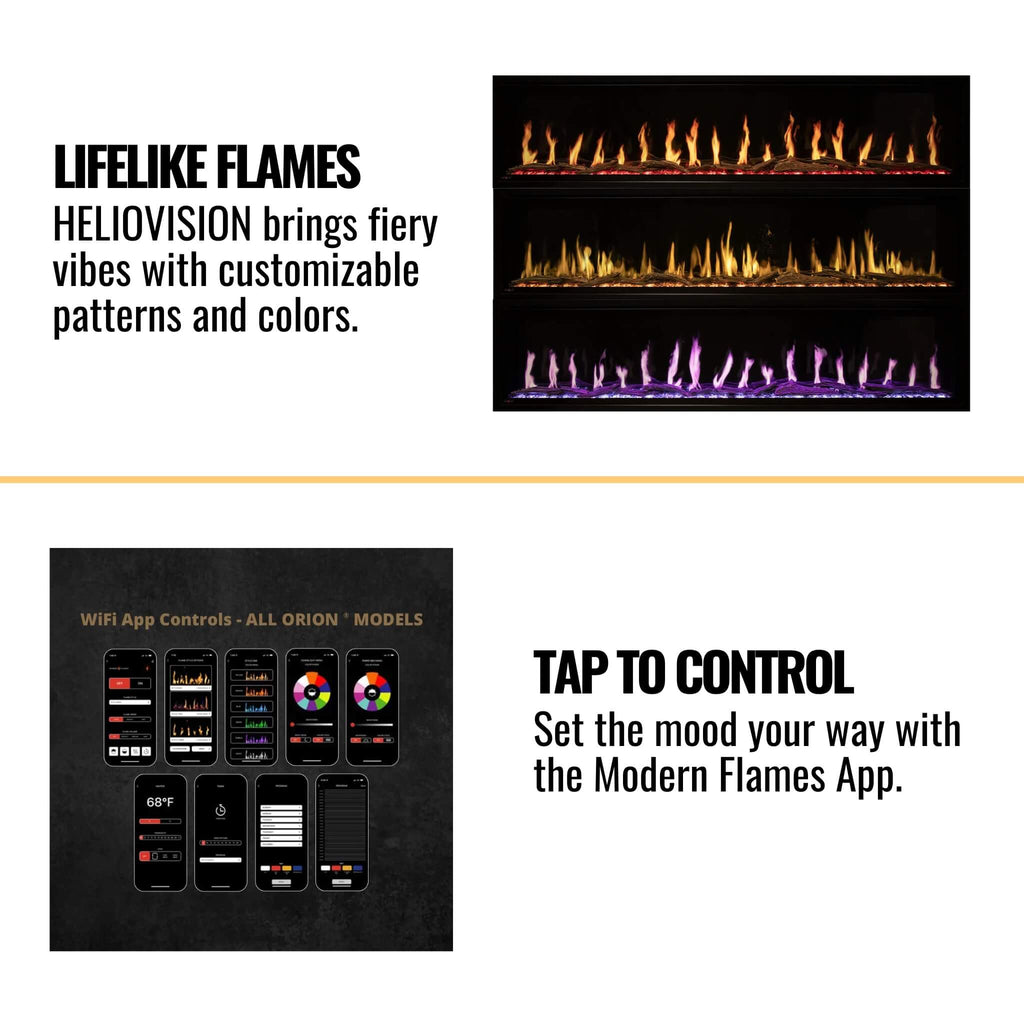 Modern Flames Orion Slim 100” Heliovision Linear Electric Fireplace