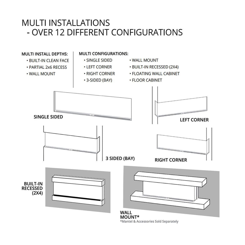 Modern Flames Landscape Pro Multi 120-Inch Linear Multi-Sided Electric Fireplace