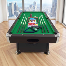 Load image into Gallery viewer, 8FT Modern Green Felt Billiard Pool Table With Automatic Ball Return And Accessories Kit (SAK24870)