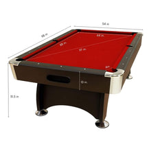 Load image into Gallery viewer, 8FT Modern Red Felt Billiard Pool Table With Automatic Ball Return And Accessories Kit (SAK76139)
