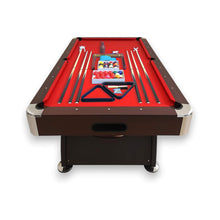 Load image into Gallery viewer, 8FT Modern Red Felt Billiard Pool Table With Automatic Ball Return And Accessories Kit (SAK76139)