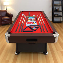 Load image into Gallery viewer, 8FT Modern Red Felt Billiard Pool Table With Automatic Ball Return And Accessories Kit (SAK76139)