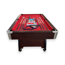 Load image into Gallery viewer, 8FT Modern Red Felt Billiard Pool Table With Automatic Ball Return And Accessories Kit (SAK76139)