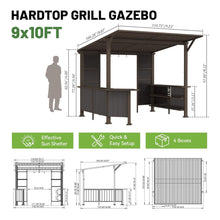Load image into Gallery viewer, Modern Slanted Hardtop Alloy Steel Grill Gazebo