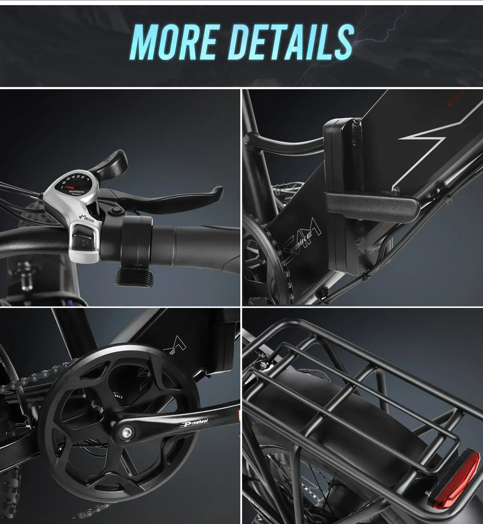 20*4.0 inch fat tire folding electric bicycle, 750W motor urban mountain E-Bike, 48V13AH battery adult electric scooter
