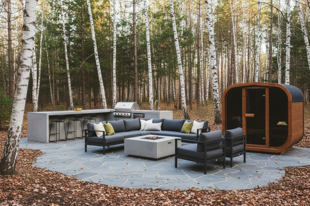 Luxury Outdoor ThermoWood Sauna – Patio Elegance MW20