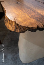 Load image into Gallery viewer, Wabi Sabi Style Luxury Solid Wood Walnut Table with Stone Inspired Legs